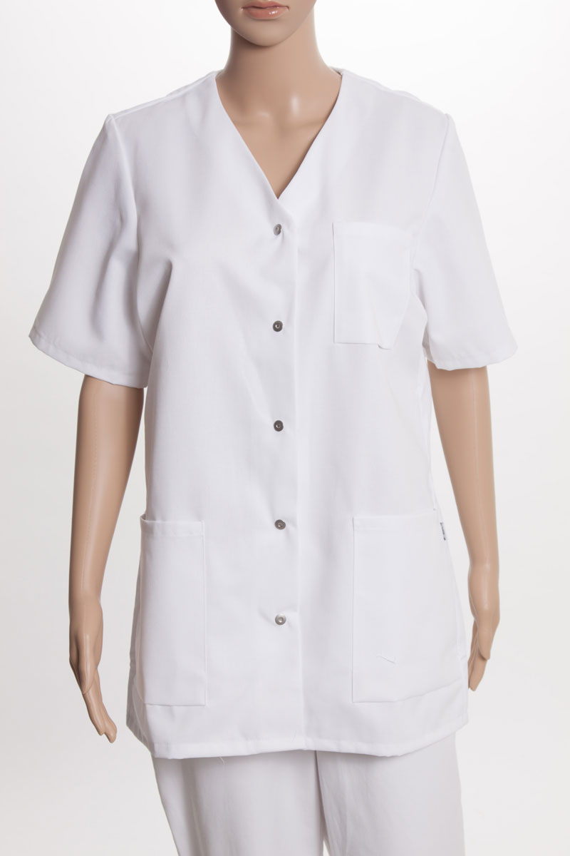 Damenkasack BP 1617, Mischgewebe, Druckknöpfe, weiß Damenkasack BP 1617, Mischgewebe, Druckknöpfe, weiß