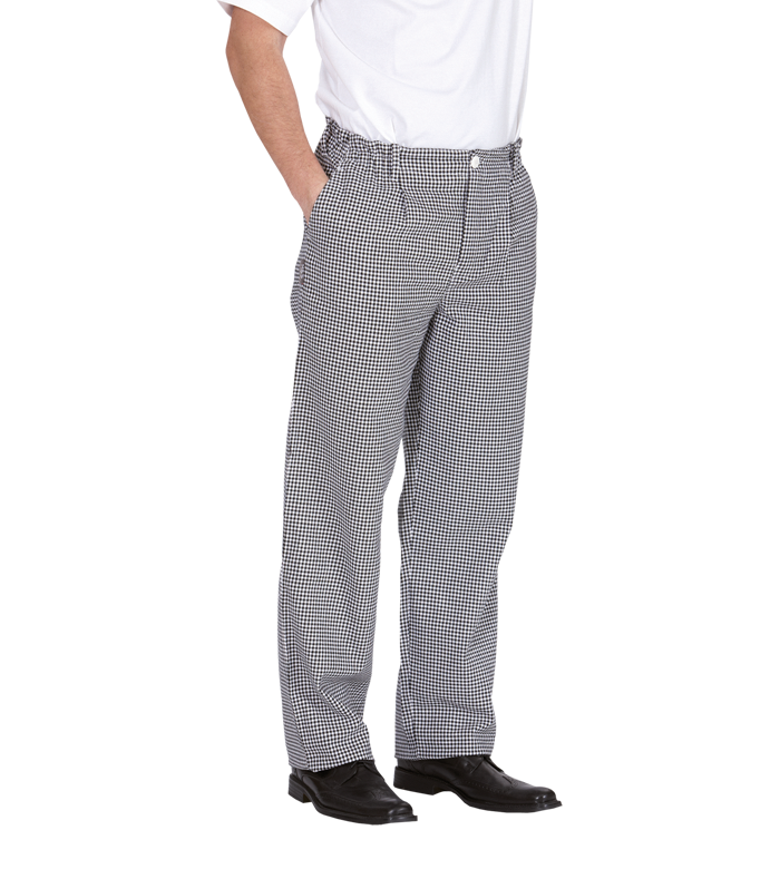 Kochhose FaPak 1100, 100% Baumwolle, schwarz/weiß Pepita
