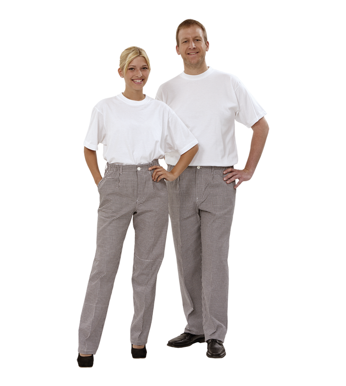 Kochhose FaPak 1100, 100% Baumwolle, schwarz/weiß Pepita