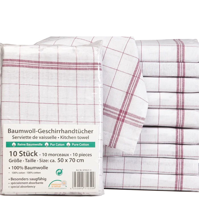 Geschirr-Handtuch (10) rot-weiß-kariert