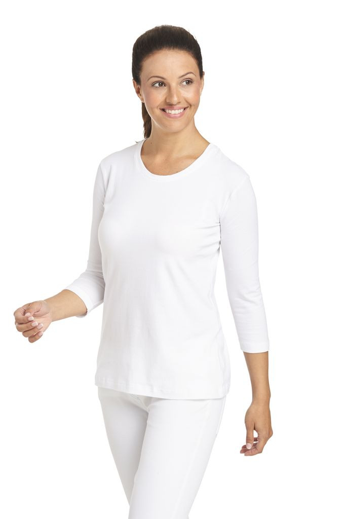 Damen-Shirt 3/4 Arm, Leiber 08/2529, Stretchgewebe, weiß