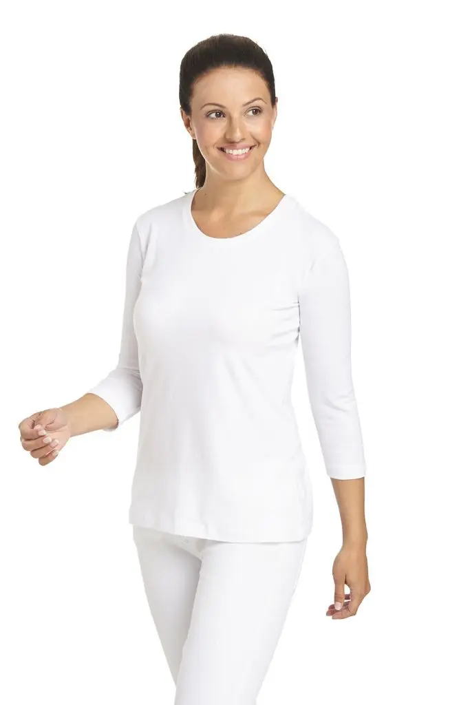 Damen-Shirt 3/4 Arm, Leiber 08/2529, Stretchgewebe, weiß