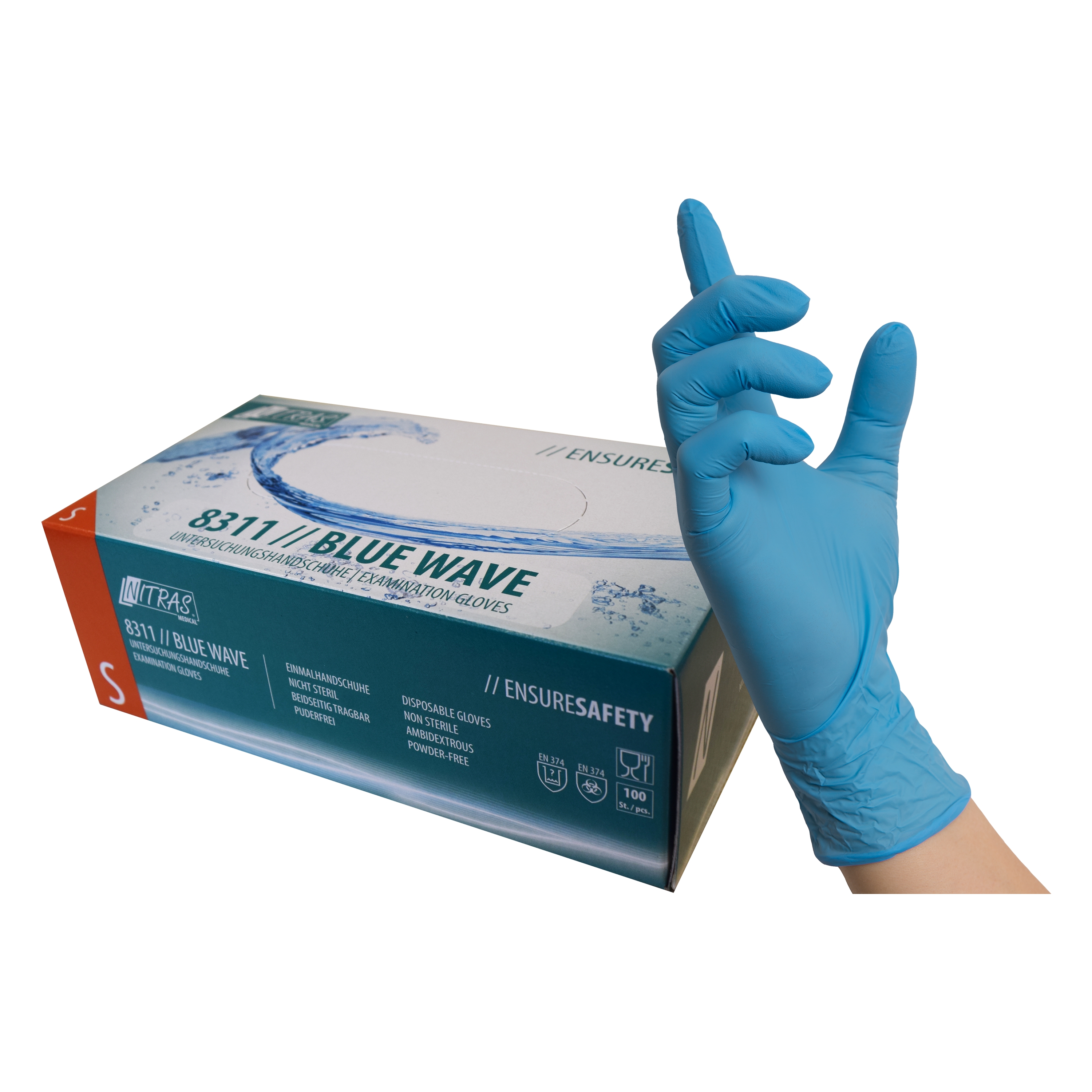 Blue Wave Nitrilhandschuh blau, puderfrei, Nitras Medical 8311