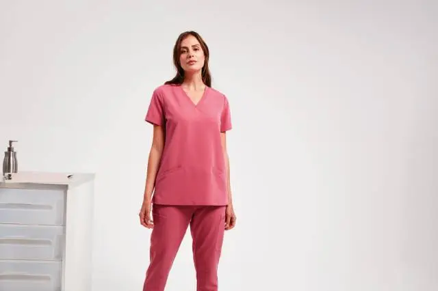Damen V-Ausschnitt Stretch Kasack NN310