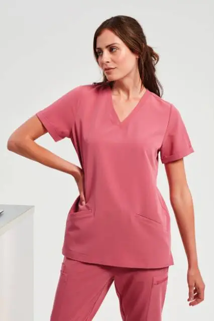 Damen V-Ausschnitt Stretch Kasack NN310