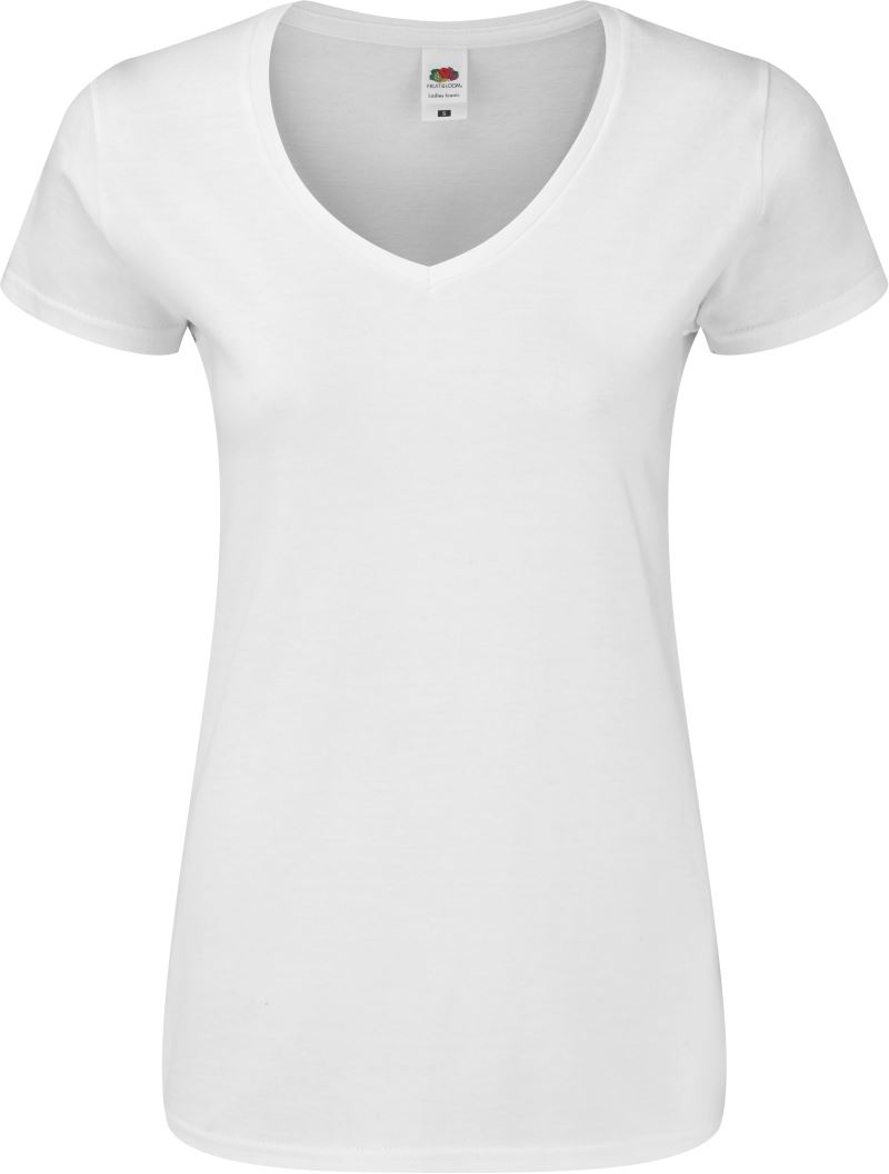 Fruit of the Loom Lady-Fit Iconic 150 V-Neck T – Feminines Damen T-Shirt