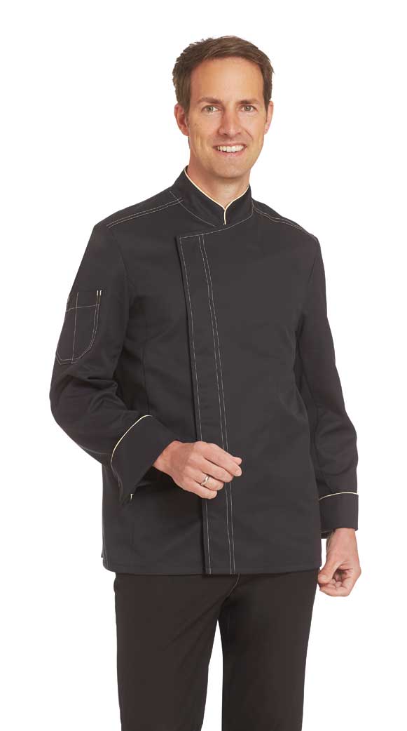 Kochjacke Unisex Leiber 12/2679, Mischgewebe, Druckknöpfe, in 3 Farbvarianten