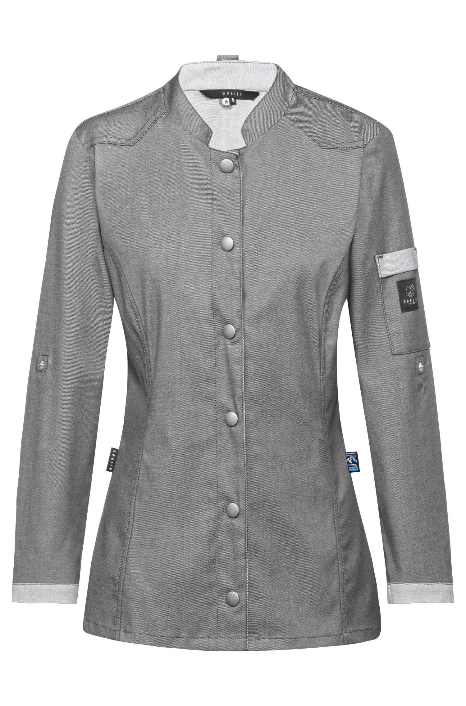 Greiff Damen-Kochjacke Denim im Bikerstyle