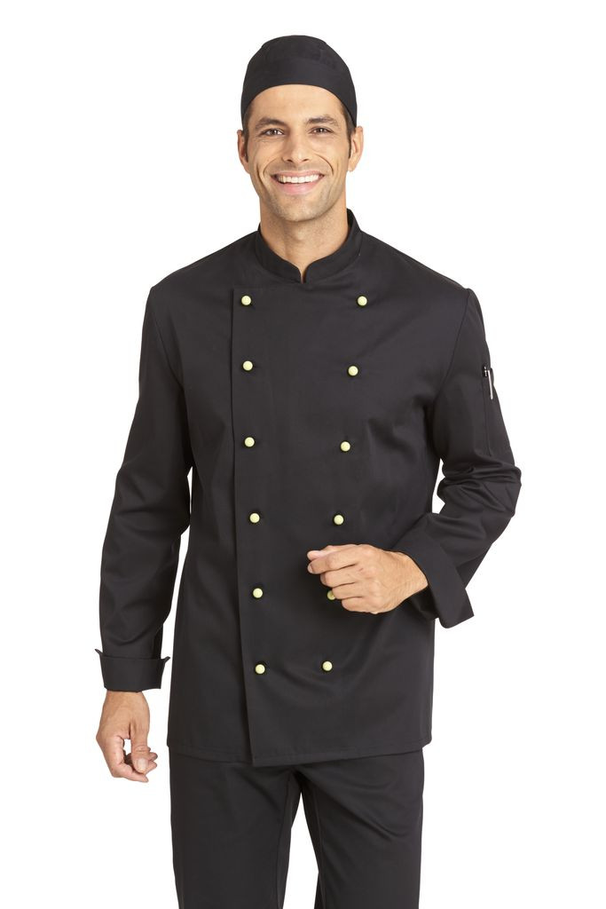 Kochjacke für Damen und Herren Leiber 12/8790, Mischgewebe, Kugelknöpfe