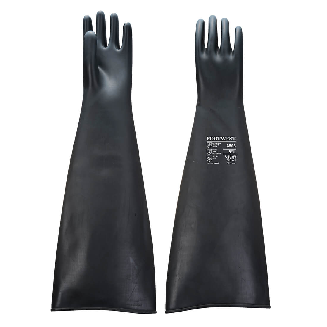 A803 - Schwerer Latex-Gummihandschuh 600mm schwarz A803 - Schwerer Latex-Gummihandschuh 600mm schwarz