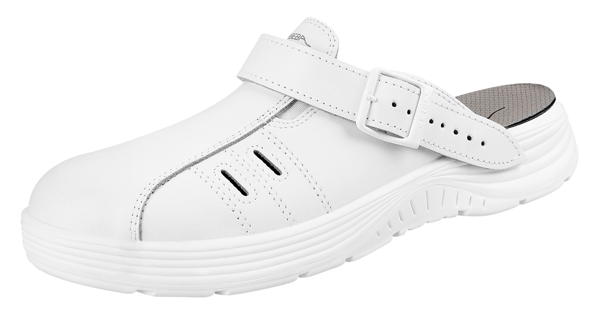 Clog ABEBA 711041, weiß, Stahlkappe