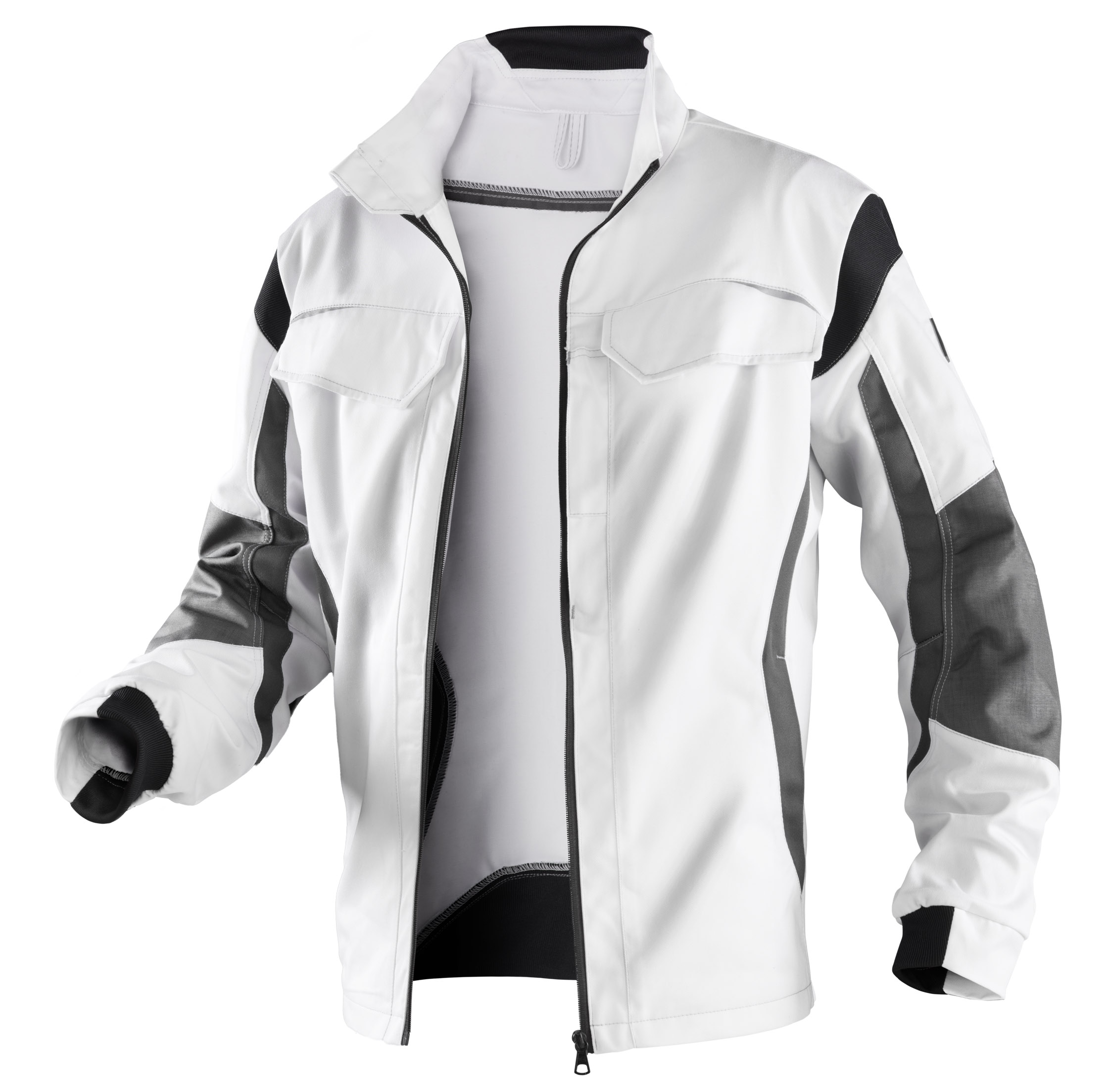 | 13243314_1097-31 weiss/anthrazit Kübler 65% Baumwolle, 65/35 BW/PE, 1324-3314, 35% Polyester PULSSCHLAG, | 31 Jacke weiß/anthrazit | |