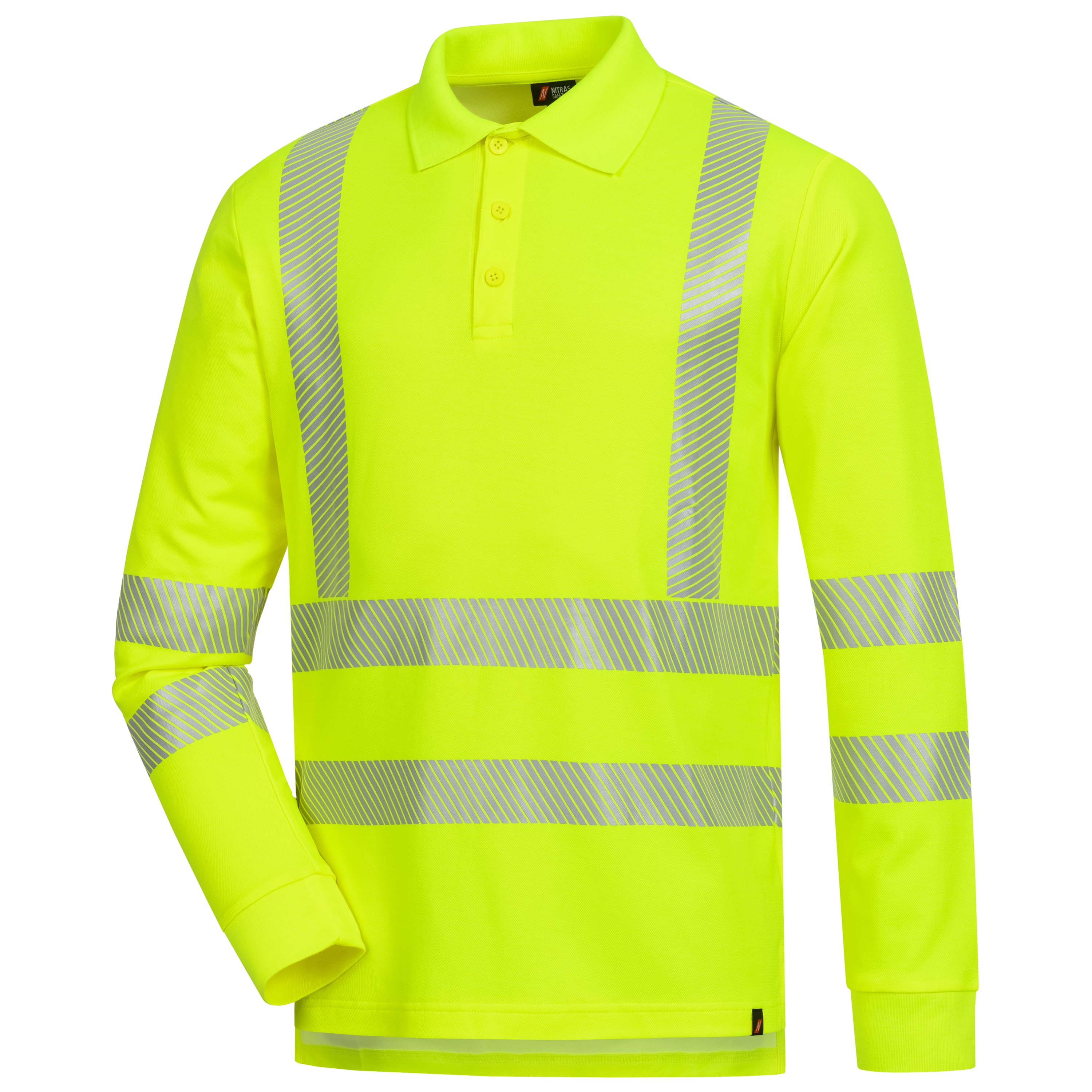 NITRAS MOTION TEX VIZ Warnschutz Langarm-Poloshirt 