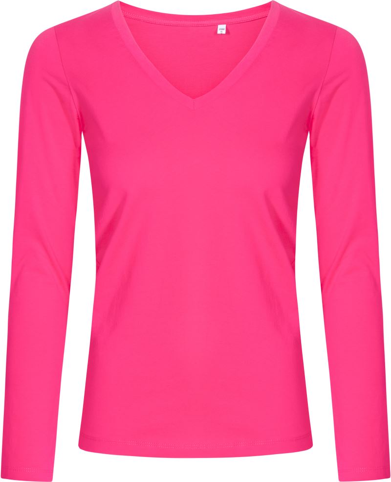 Damen V-Ausschnitt T-Shirt langarm - Promodoro X.O. 1560