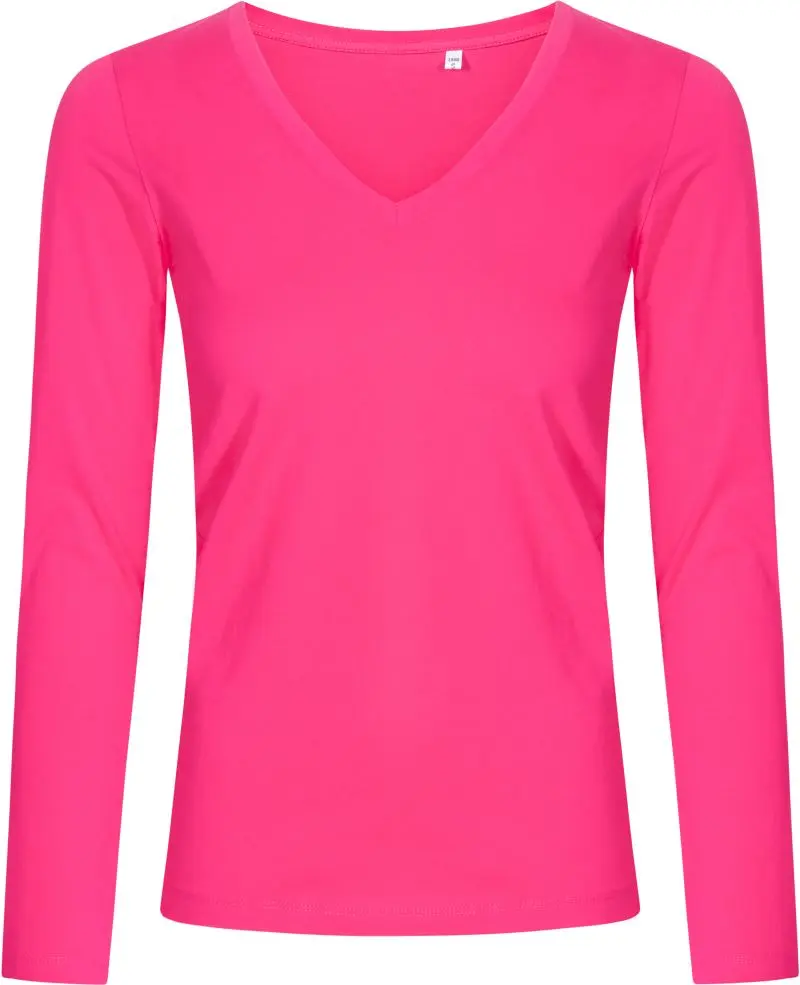 Damen V-Ausschnitt T-Shirt langarm - Promodoro X.O. 1560