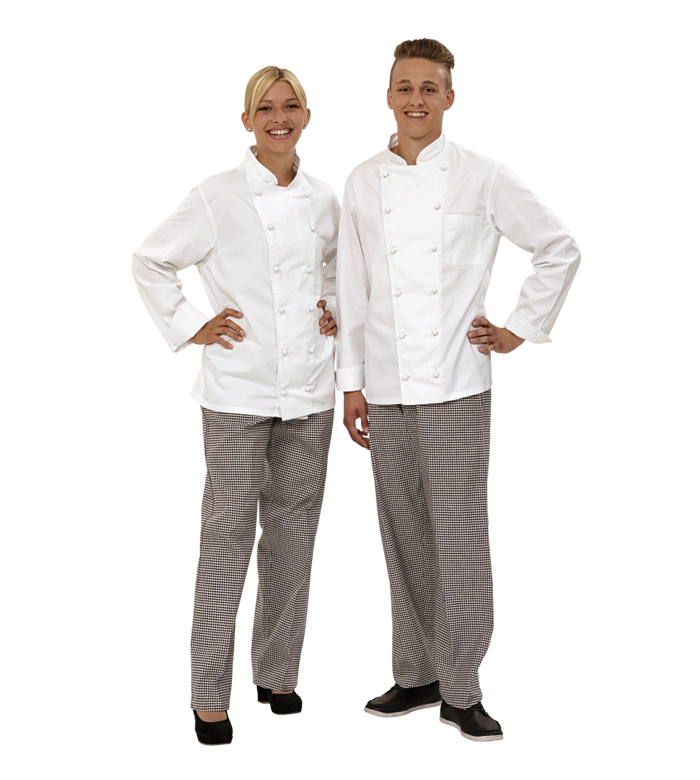 Kochjacke FaPak 1000, Mischgewebe, weiß, inkl. Kugelknöpfen Kochjacke FaPak 1000, Mischgewebe, weiß, inkl. Kugelknöpfen