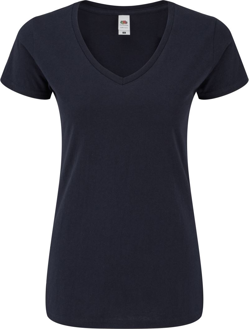 Fruit of the Loom Lady-Fit Iconic 150 V-Neck T – Feminines Damen T-Shirt
