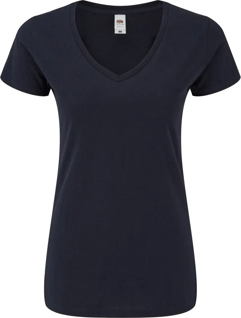 Fruit of the Loom Lady-Fit Iconic 150 V-Neck T – Feminines Damen T-Shirt