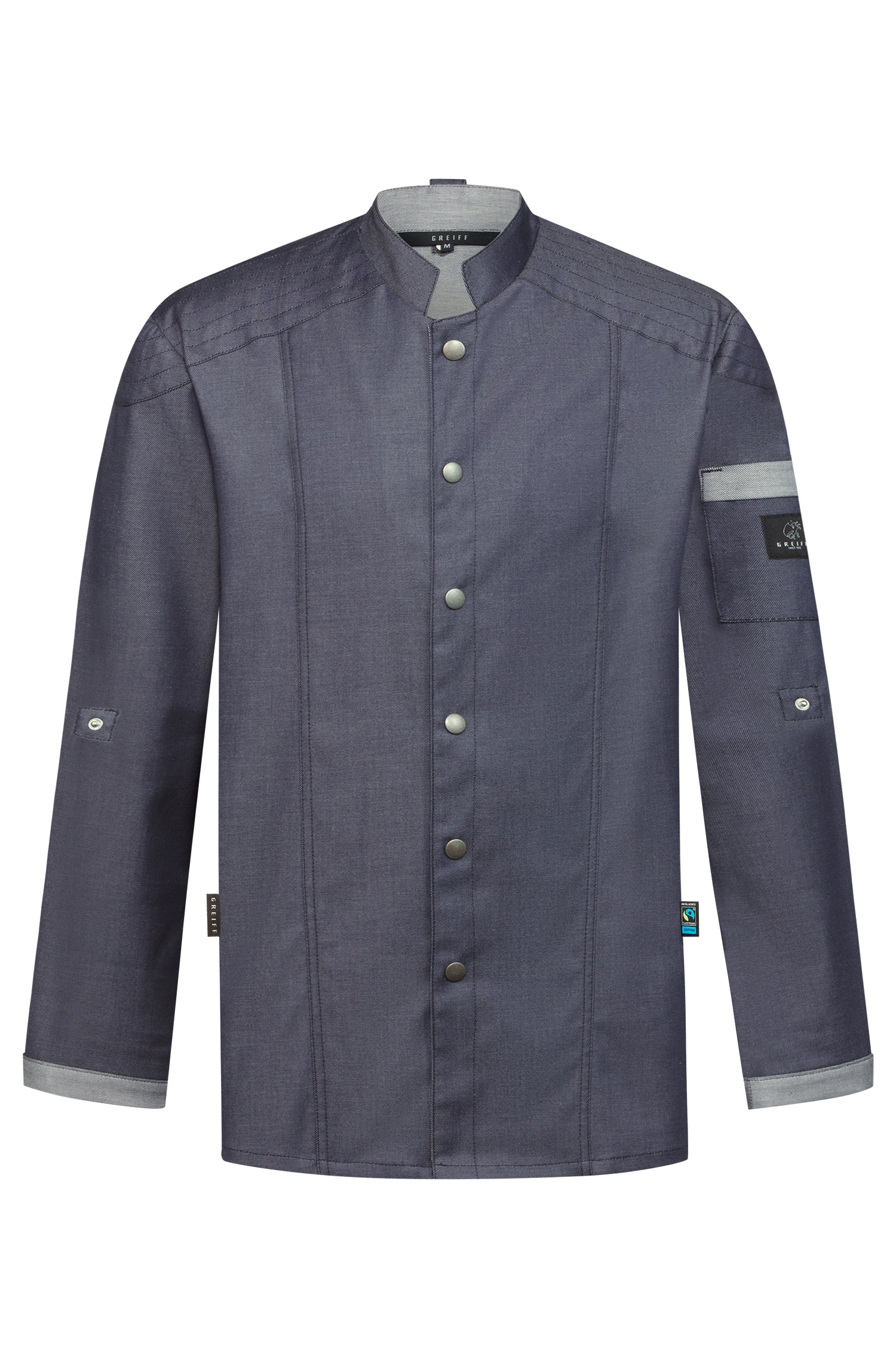 Greiff Kochjacke Denim im Bikerstyle