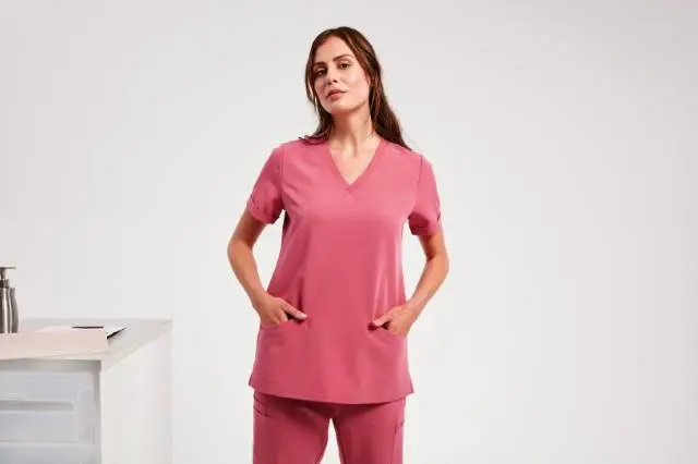 Damen V-Ausschnitt Stretch Kasack NN310