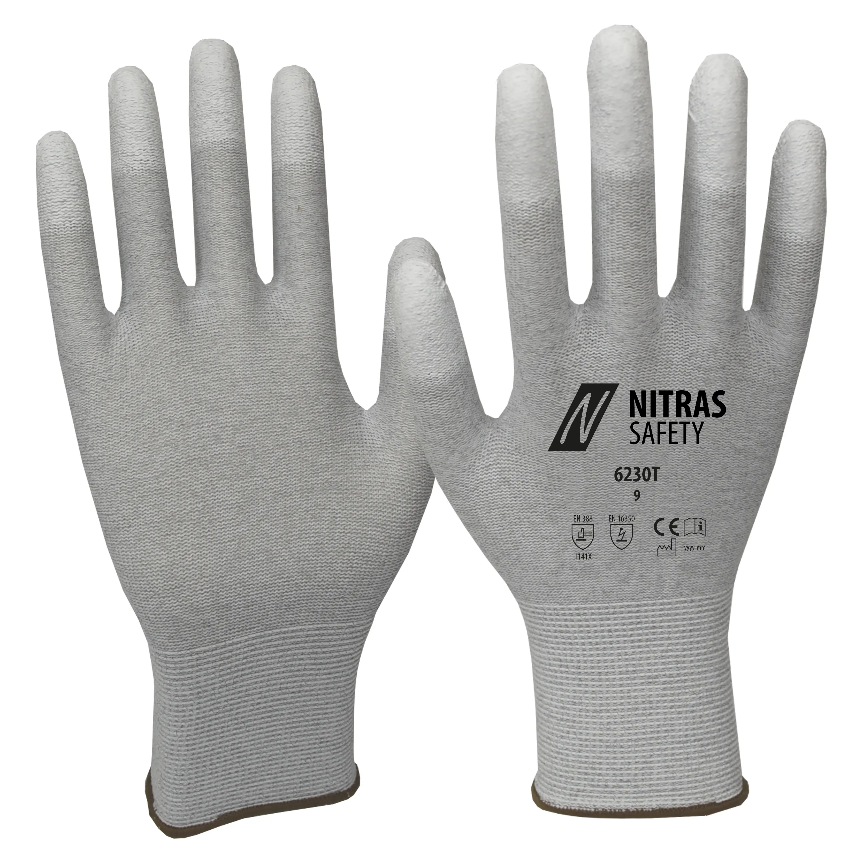 PU-Schutzhandschuhe antistatisch touchscreenfähig 6230T