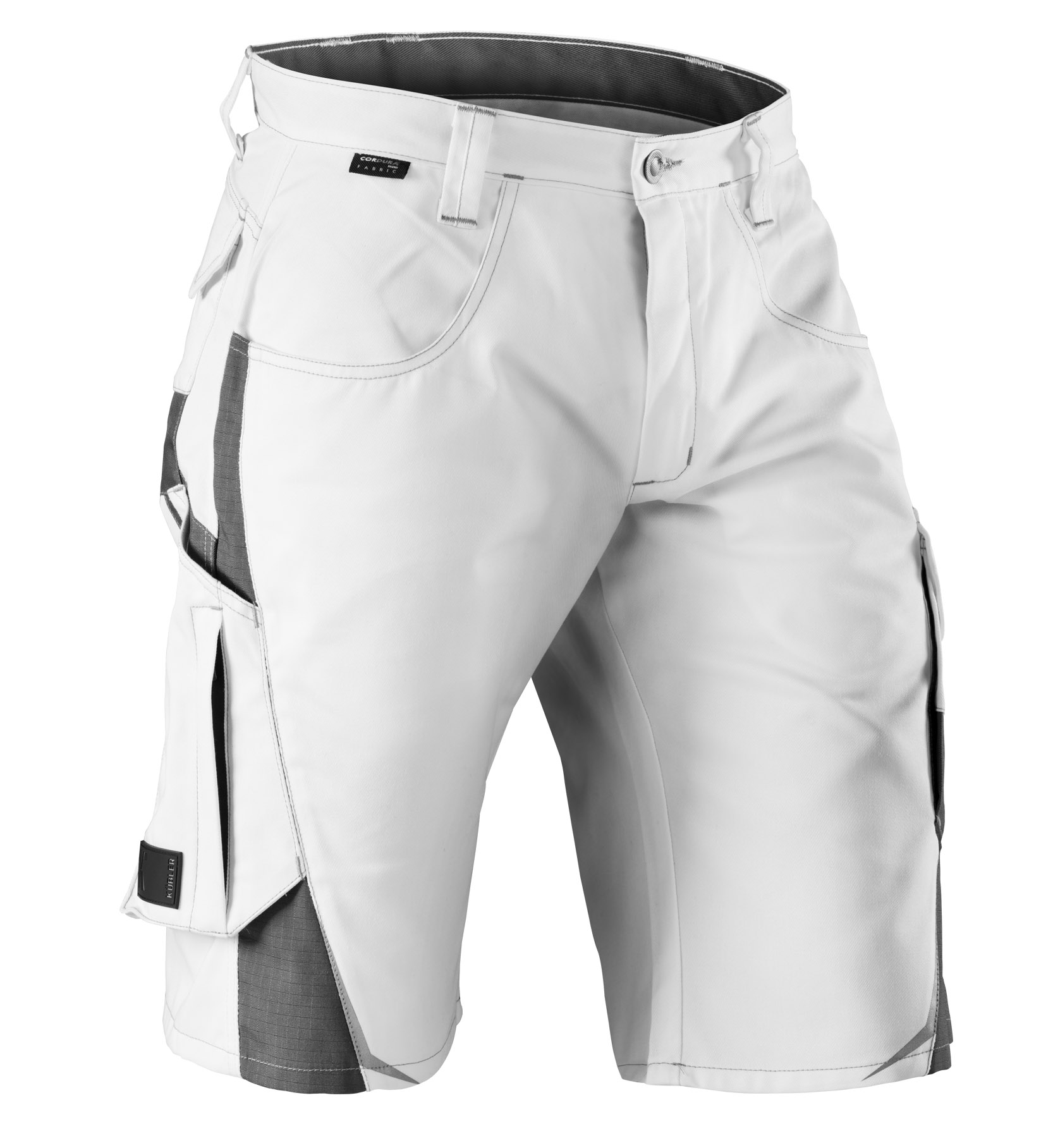 Shorts PULSSCHLAG, Kübler 2524-3314, 65/35 BW/PE, weiß/anthrazit