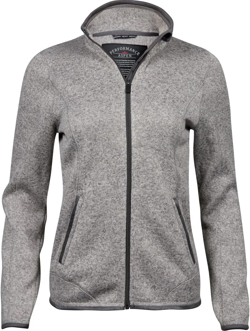Damen Strick-Fleece Jacke Tee Jays Melange 9616
