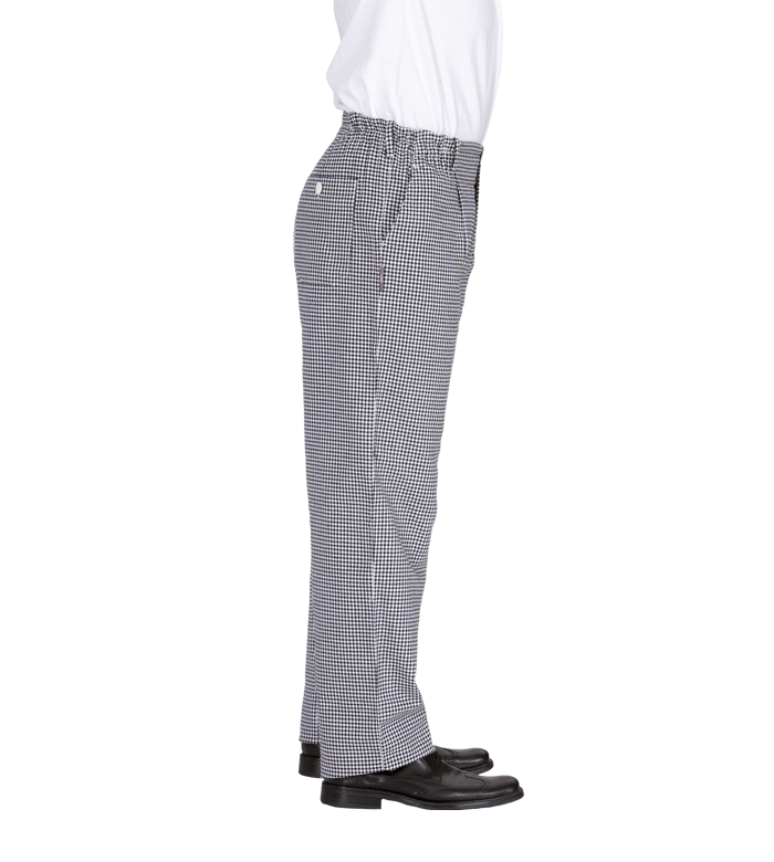 Kochhose FaPak 1100, 100% Baumwolle, schwarz/weiß Pepita