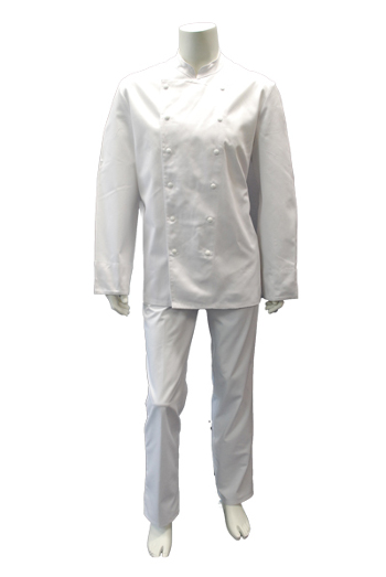 Kochjacke BP 1516, 100% Baumwolle, Kappendrucker, weiß
