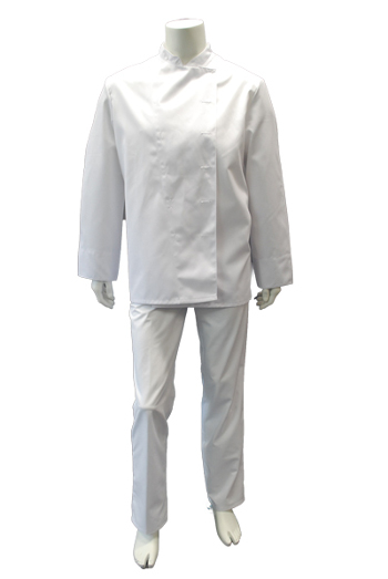Unisex Kochjacke BP 1517, Mischgewebe, Kugelknöpfe, weiß