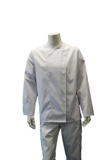 Kochjacke BP 1504, Stretchgewebe, Kugelknöpfe, wählb. Paspelierung