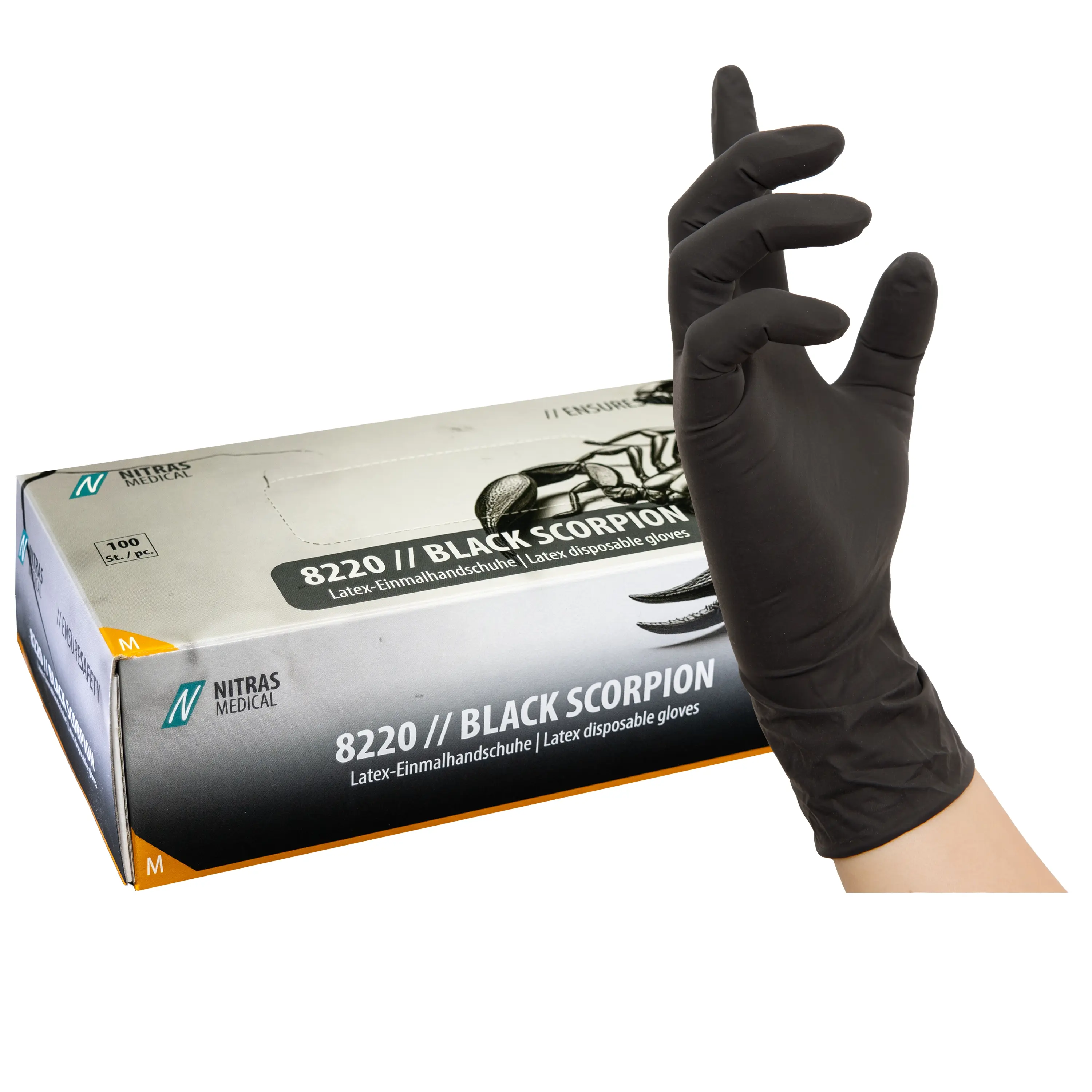 Latex Einmalhandschuh BLACK SCORPION 8220