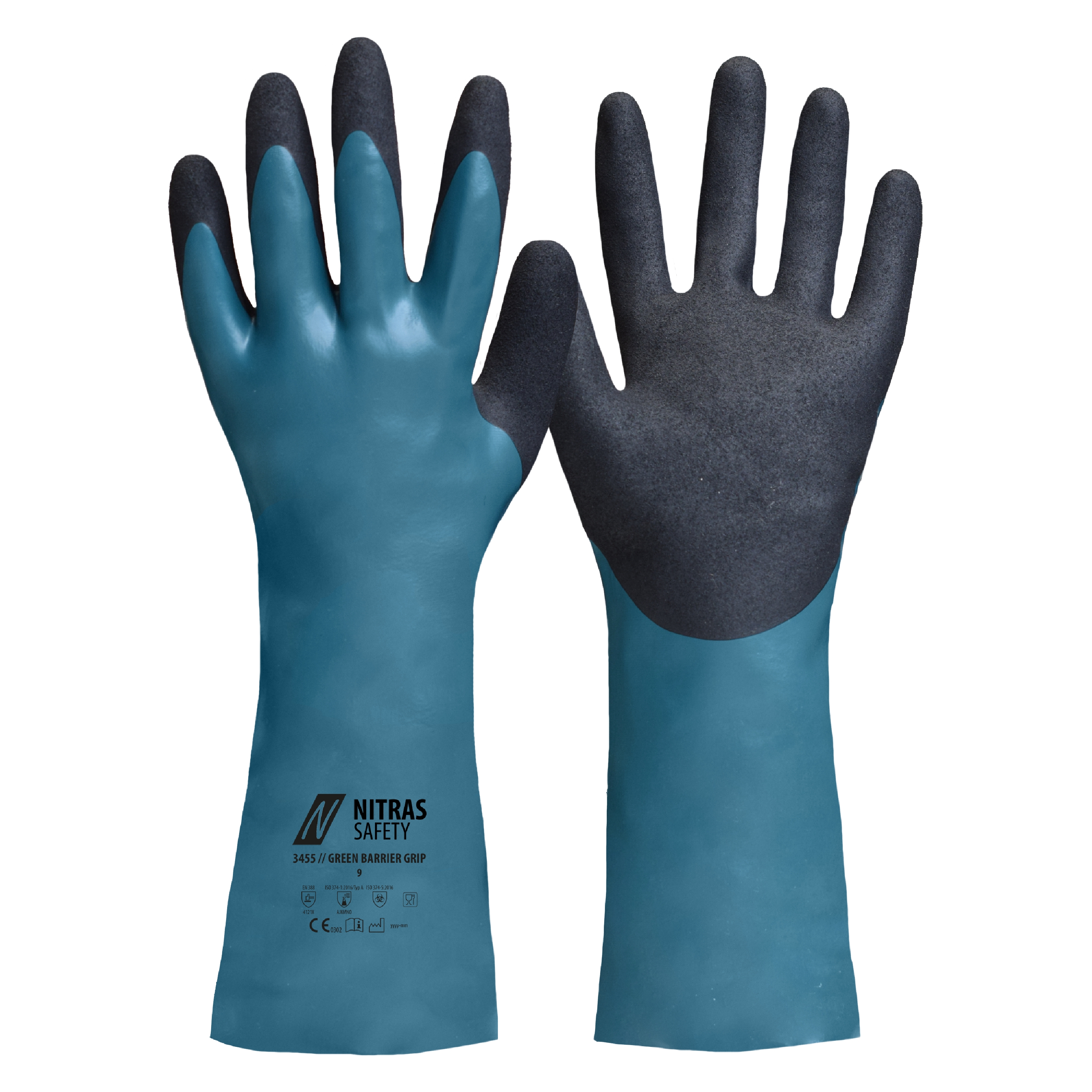 NITRAS GREEN BARRIER GRIP Chemikalienschutzhandschuhe