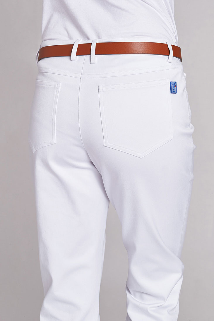 Damenhose Leiber 08/8430, Mischgewebe, weiß, 3 Längen Damenhose Leiber 08/8430, Mischgewebe, weiß, 3 Längen