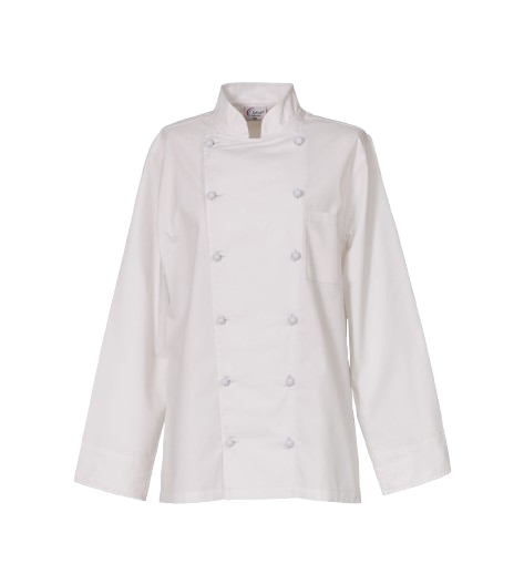Damen-Kochjacke FaPak 1000D, Mischgewebe, weiß, inkl. Kugelknöpfen