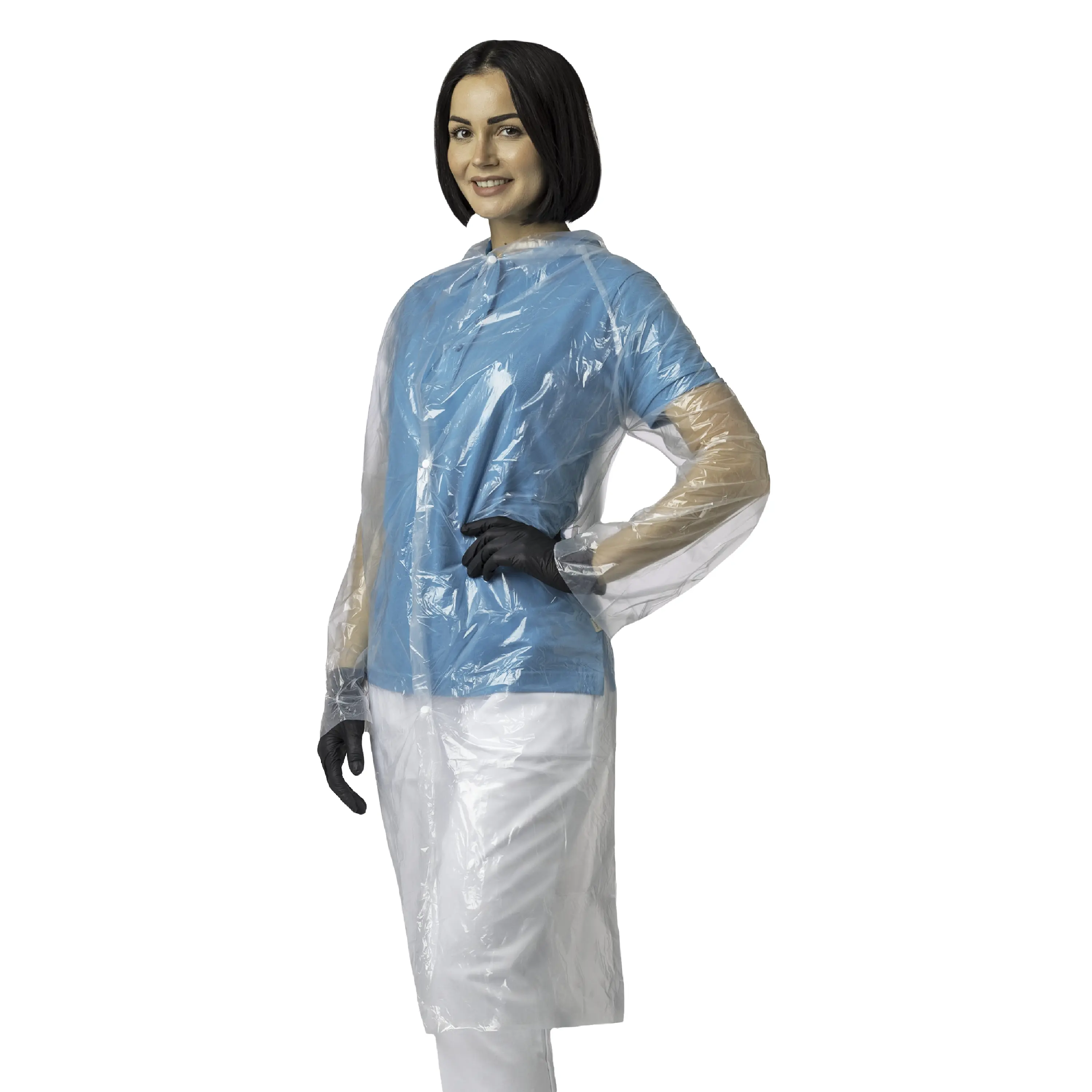PE-Besuchermantel mit Druckknöpfen