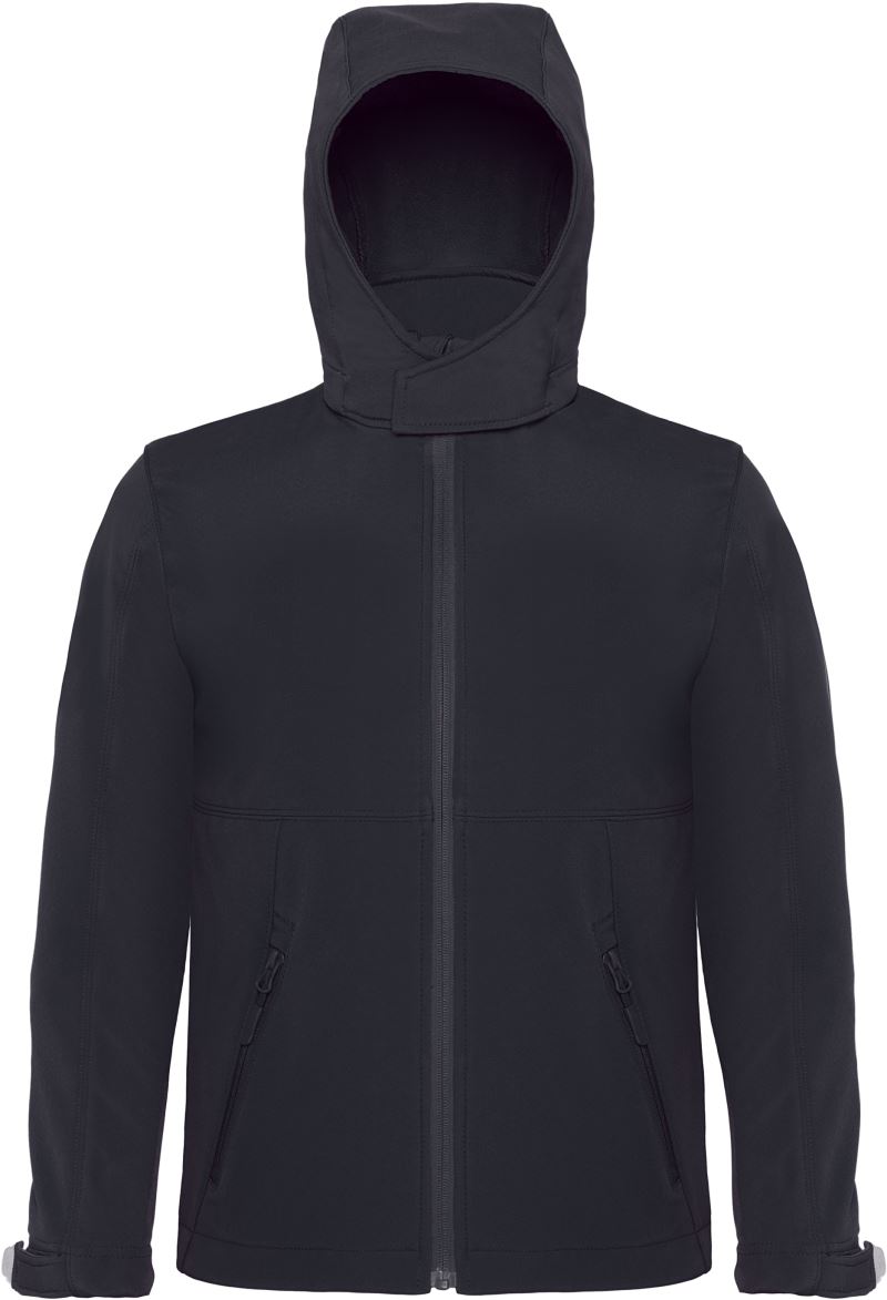 B&C Hooded Softshell /kids – Kinder 3-Lagen Softshelljacke mit Kapuze