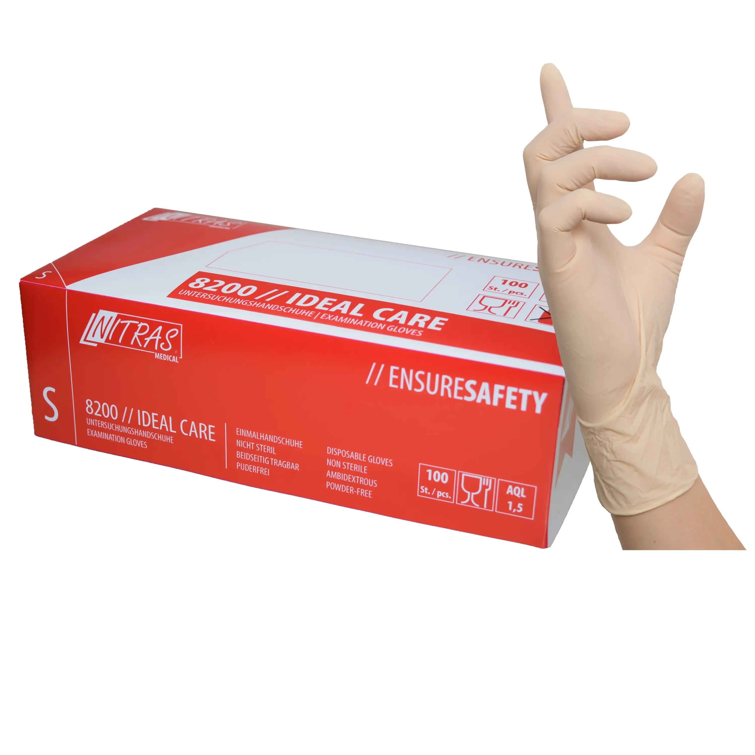 Latex Einmalhandschuh IDEAL CARE 8200/ 8201