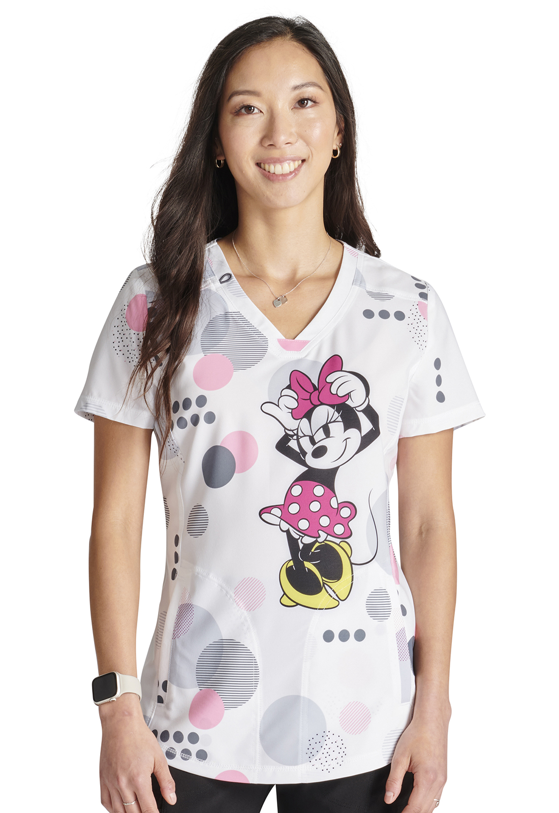 Damenkasack Cherokee Disney Minnie Running In Circles Damenkasack Cherokee Disney Minnie Running In Circles