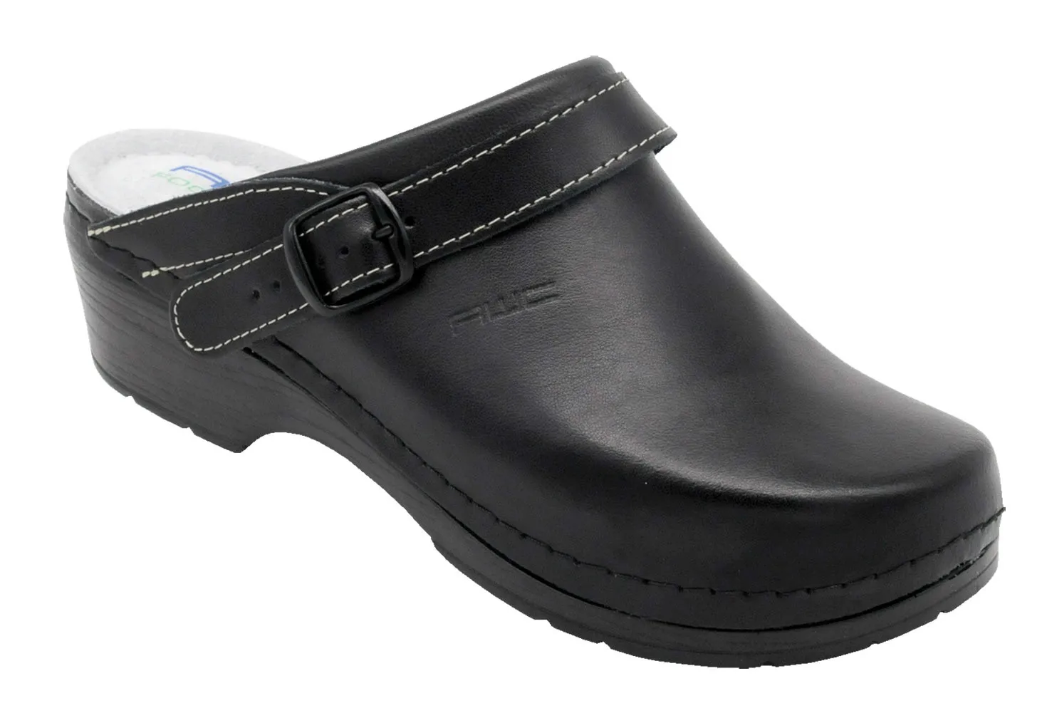 Damen-Clog, AWC 10455, schwarz, PU-Sohle, küchengeeignet