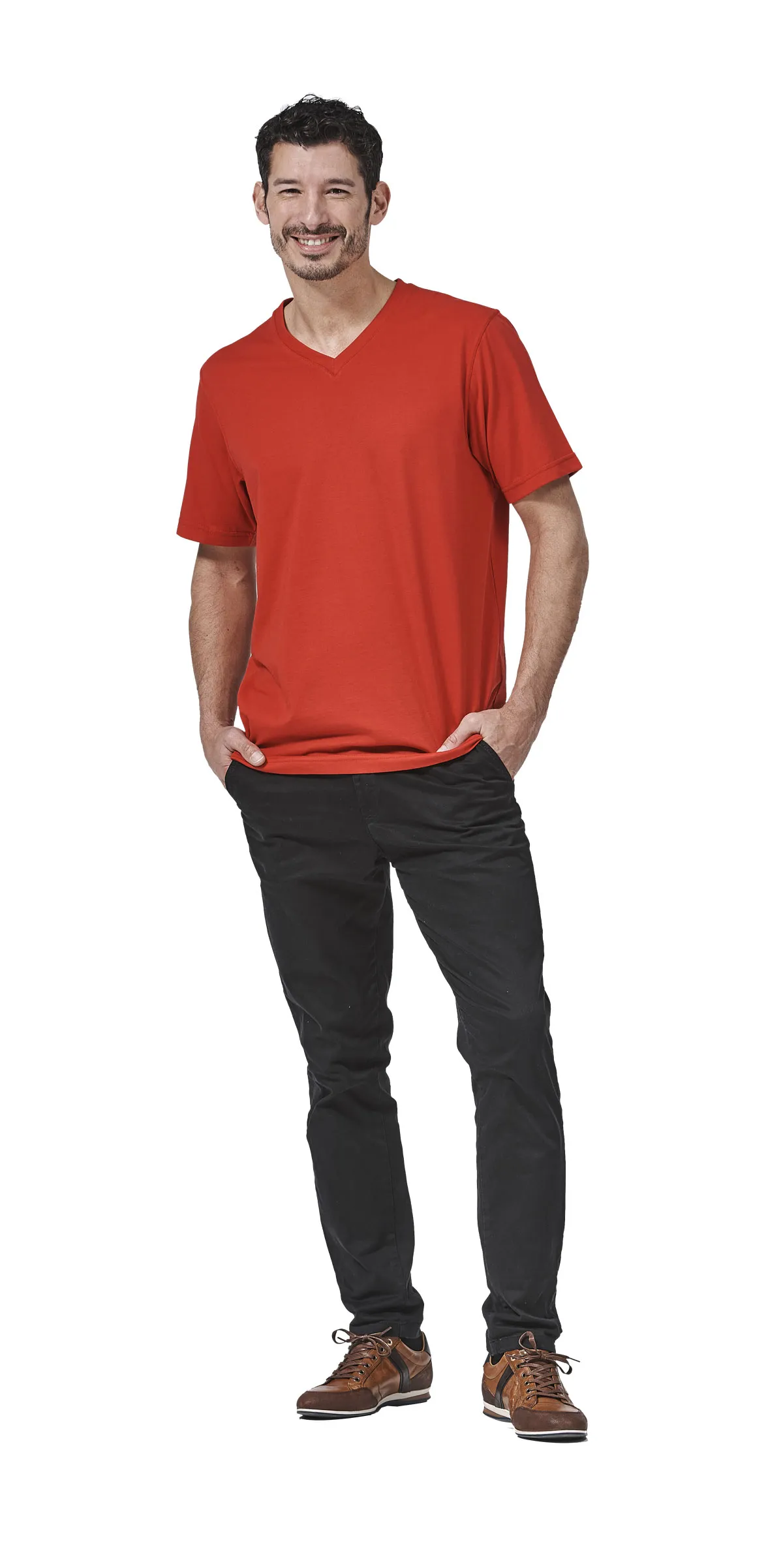 T-Shirt V-Ausschnitt FaPak 1450, Unisex, Mischgewebe, 6 Farben