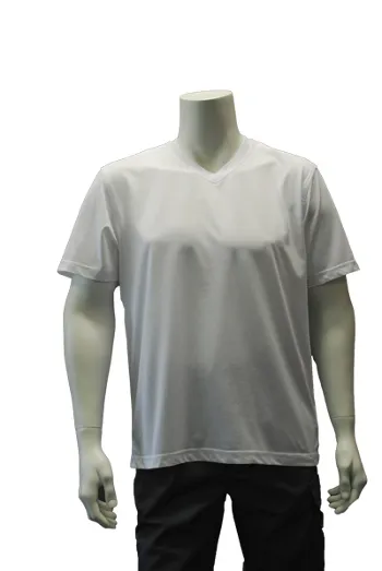Unisex T-Shirt BP 1618, 50/50 Mischgewebe, V-Ausschnitt, weiß