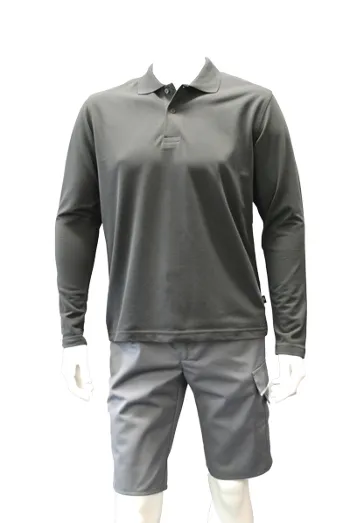 Langarm Poloshirt BP 1629, 50/50 Mischgewebe, weiß