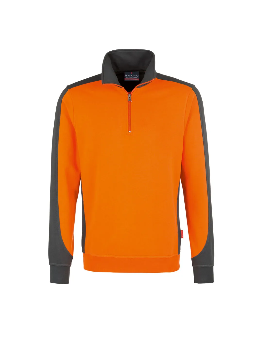 orange Mischgewebe, L 476, bis | Hakro Contrast Performance, Zip-Sweatshirt | | 476-27-L 50/50 6XL!